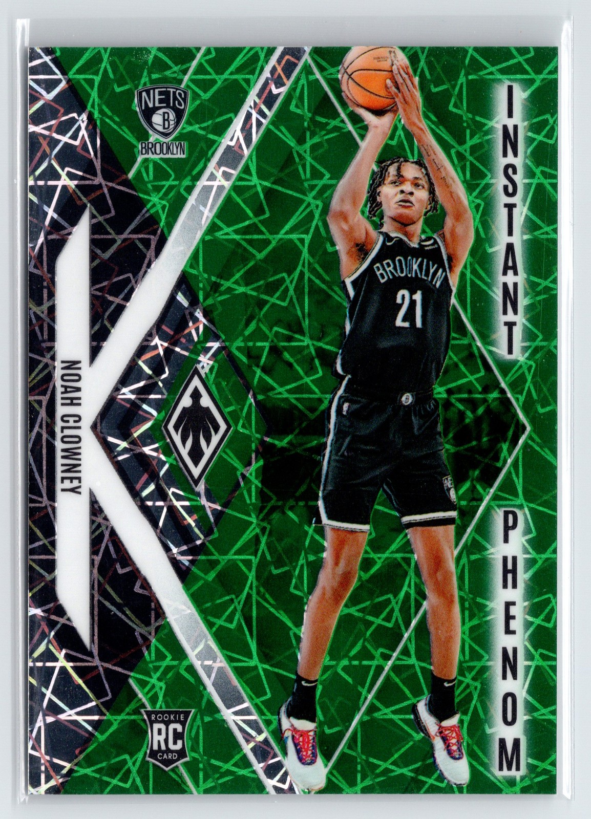 2023-24 Panini Phoenix #8 Noah Clowney Instant Phenom Phoenix Green Lazer #/175