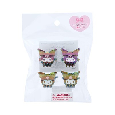 Sanrio Mini Hair Clips 4-Piece Set, Aurora Kuromi (Kuromi-Chan, Kuromi Characte_