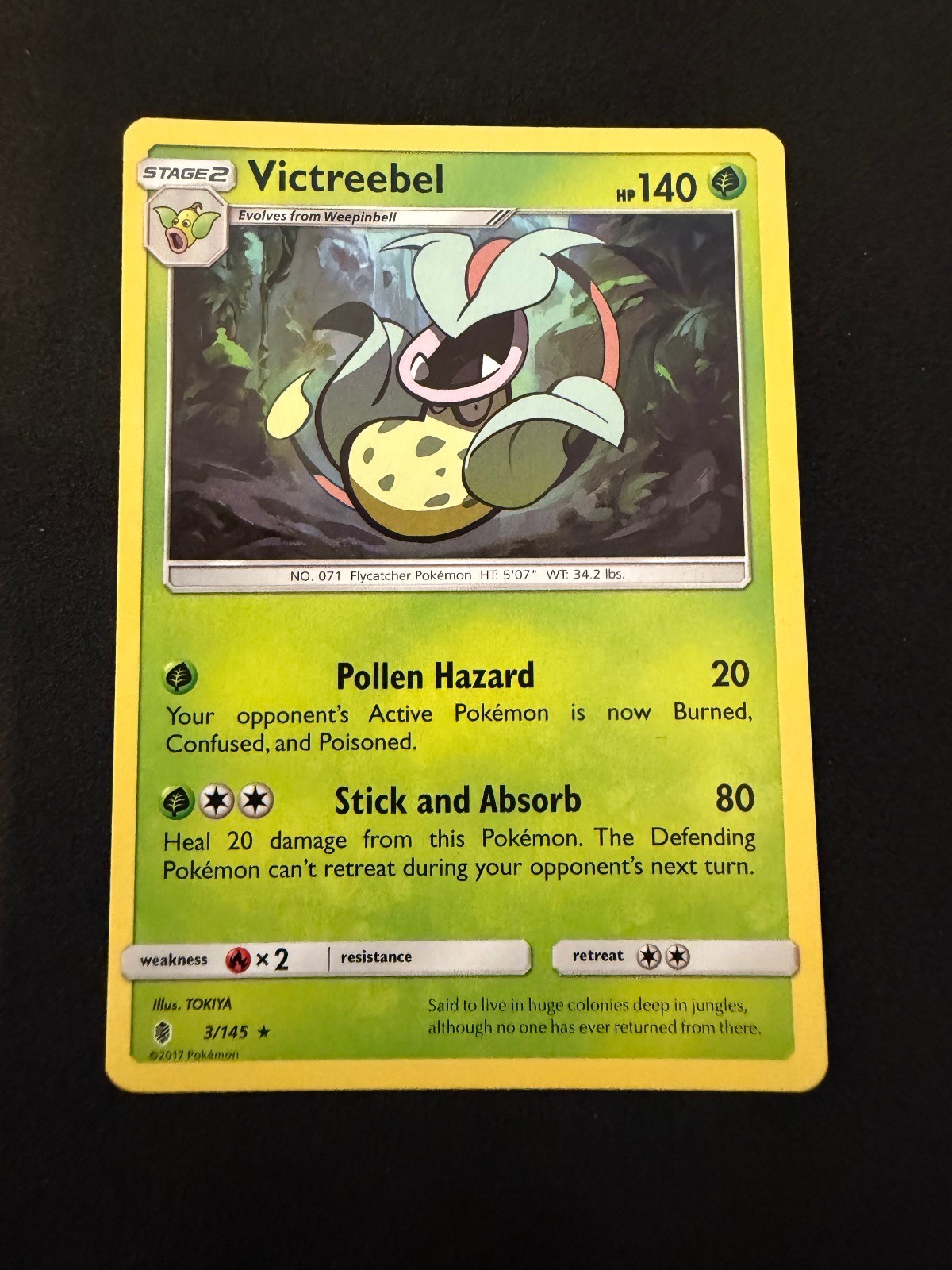Victreebel 3/145 Rare Guardians Rising Pokemon Near Mint