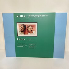 Aura Carver Digital Picture Frame Gravel With White Mat NIB