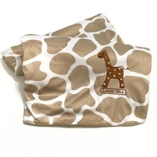 Giraffe Baby Blanket Little One Jungle Tan White Sherpa Minky Plush Lovey 39x30
