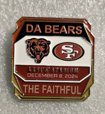 Chicago Bears San Francisco 49ers GAME DAY PIN 12/8/24 NO PACKAGING