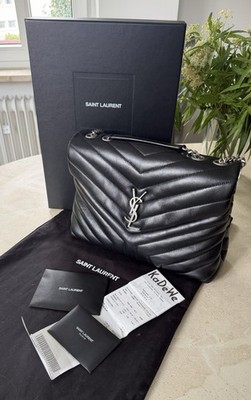 Saint Laurent LouLou Medium Schwarz / Silber YSL