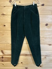 Eddie Bauer Corduroy Pants Women  s 12 Green High Rise Stirrup Vintage