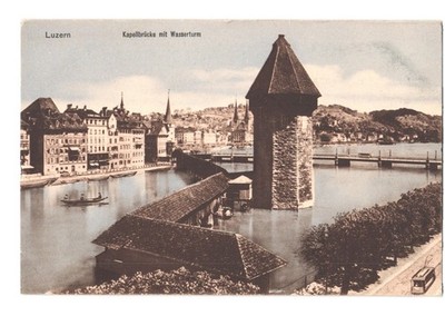 Luzern Kapellbrücke Wasserturm Chapel Bridge Water Tower Switzerland R 6638