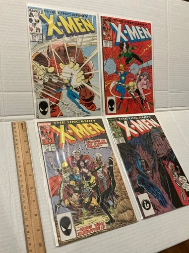 Vintage X-Men Comic Book Lot Issues # 217 218 219 & 220 Marvel 1980s Wolverine