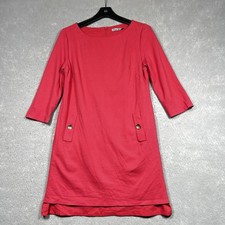 Eliza J Shift Dress Womens Size 10 3/4 Sleeve Seamed Lined Coral Pockets