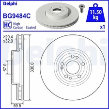 2x DELPHI Disque de frein Avant convient pour MERCEDES-BENZ GLE (W167) 330mm