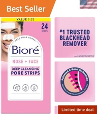 Instant Blackhead Remover Strips - 24 Pack for Unclogging Pores Effortlessly