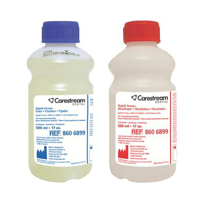 Kodak 8606899 Carestream Rapid Access Developer & Fixer 500 mL 6/Pk EXP Sep 2026