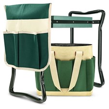 Heavy Duty Garden Kneeler & Seat, Foldable Ergonomic Bench for Seniors, Pain Rel