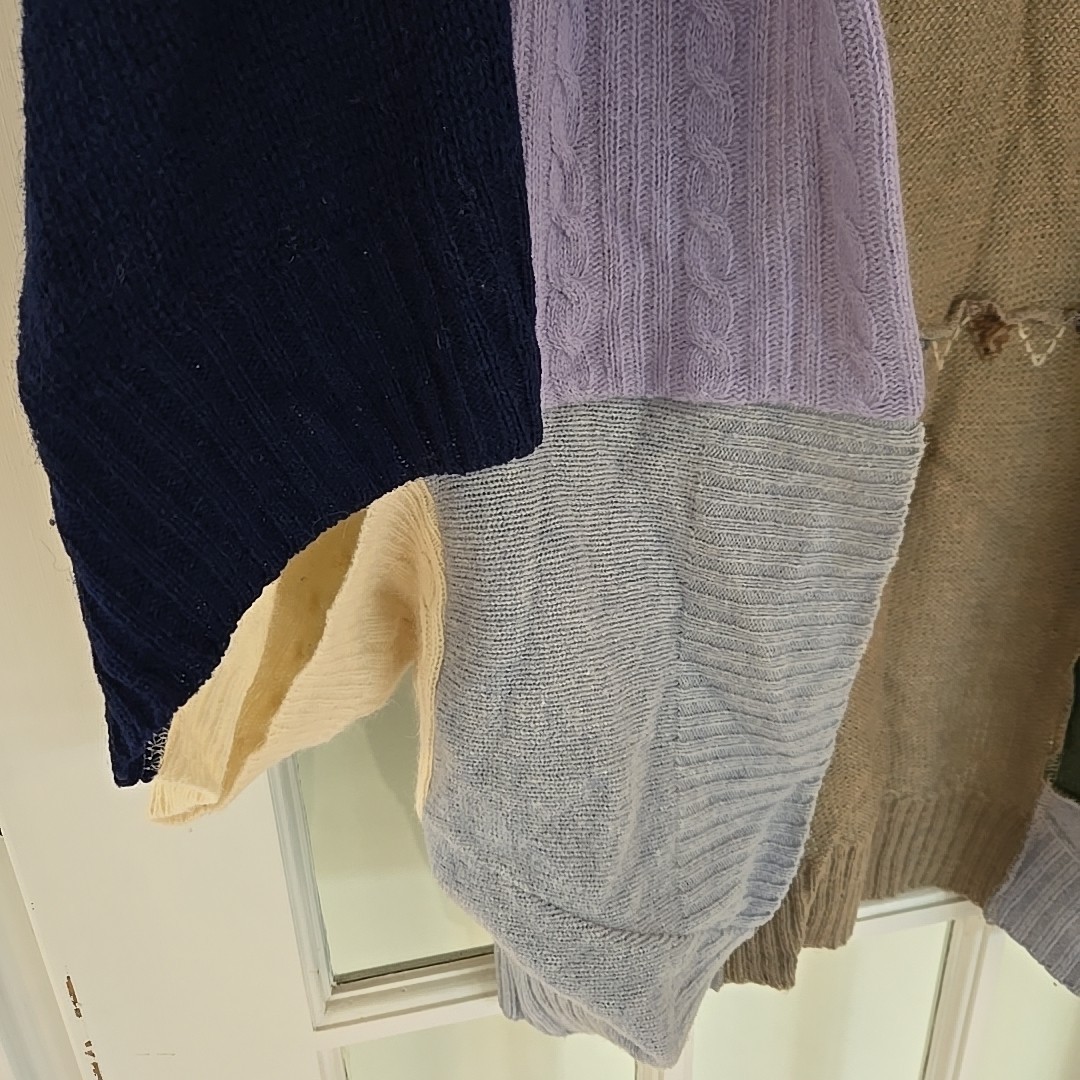 Preloved Handcut Reclaimed Wool Patchwork Open Ca… - image 5