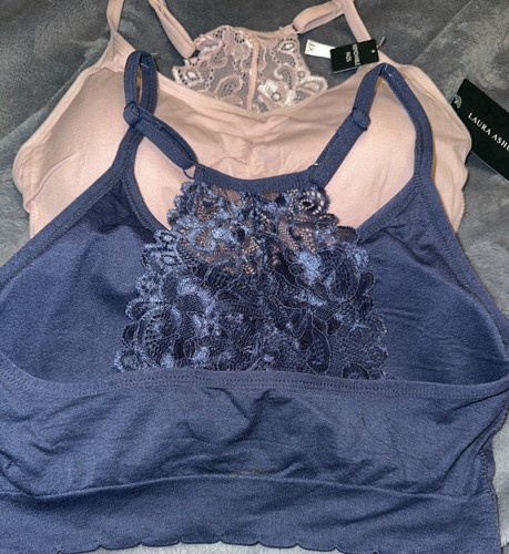 Bralettes de encaje Laura Ashley 2pk 1X NUEVOS CON ETIQUETAS $36 DD - Imagen 2 de 4