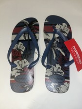 Havaianas Flip Flops Men s Size 11/12 Red White Blue Tropical Print