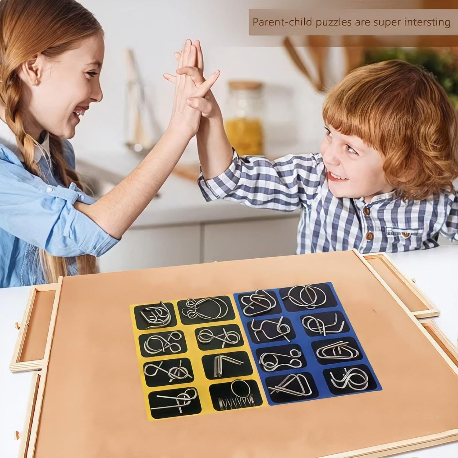 Metal Brain Teaser Puzzles, Set of 32 with Pouch, Steel IQ Games Physics Mind Me