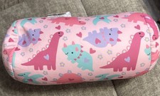 Adorable Dinosaur Heart Pink Pillow 6.7 x 11.8 - NEW WITH TAGS