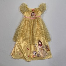 Disney Princess Belle Nightgown Toddler 2T Yellow Beauty and the Beast Graphics