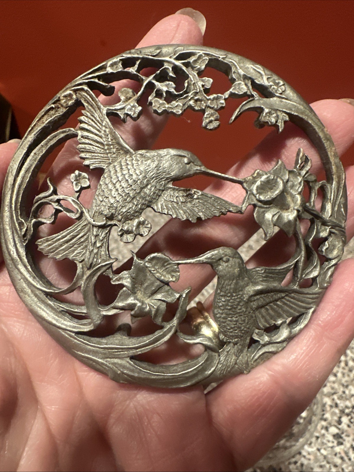 1980s Anchor Hocking Radcliffe Pewter Glass Potpourri or Trinket Jar Vintage SH3