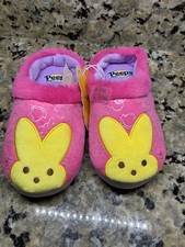 Peeps Kids Pink Yellow Slippers Size 13/1