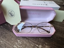 Swarovski SK1006 4028 Eyeglasses Women's Pale Gold Full Rim Oval Shape 55mm