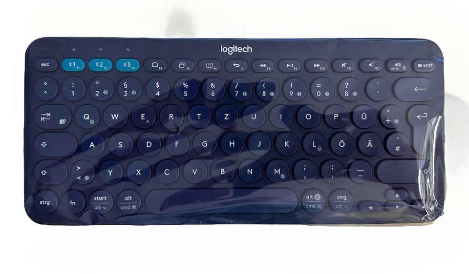 Logitech K380 Multi-Device Bluetooth Tastatur, Blau, QWERTZ - fast neuwertig - Bild 4 von 4