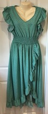 Gorgeous Romantic Dress Green Ruffled By SHEIN Sz L  High Lo Style New No Tags