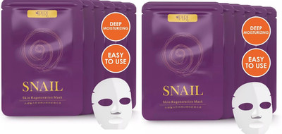 LA PURE Korean Face Mask - 20 ct Snail Mucin Hydrating Face Masks Anti Wrinkle