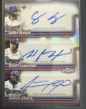 2025 Topps Chrome Update Corey Seager Wyatt Langford Adolis Garcia /25 Auto