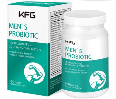 Probiotics Supplement 100 Billion CFU 20 Strains with Prebiotics for Men