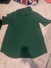 Oversized Shirt Dress Green Size Xl
