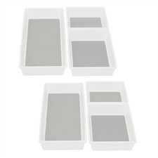 Set of 6 Drawer Organisers, Non-slip Plastic Kitchen Drawer Tidy Storage Trays