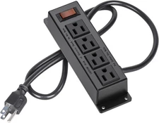 Wall Mount Power Outlet Strip, 4 Mountable 3.3ft Cord, 1M4A 