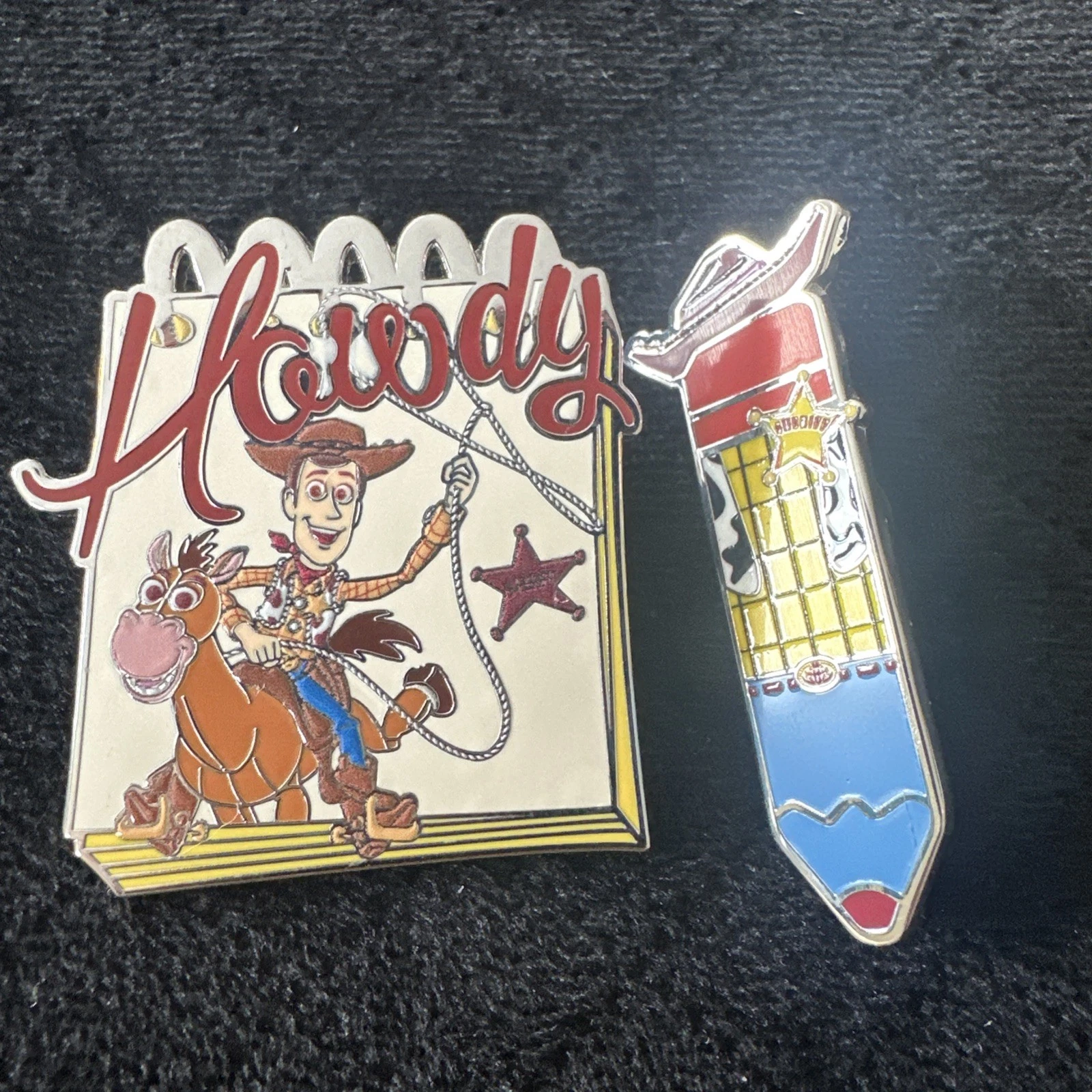 Pixar Disney Notebook Pencil Set Enamel Pin Blind Box Toy Story Woody New