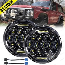 Pair 7 Round Led Headlights Hilodrl Headlamps For Gq Patrol Nissan Patrol Pair 7 Round Led Headlights Hilodrl Headlamps For Gq Patrol Nissan Patrol