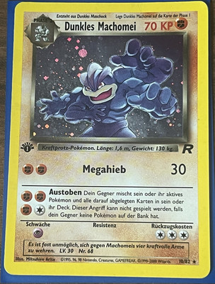 Wizards of the Coast Pokémon TCG Dunkles Machomei Holo Rare Deutsch 10/82