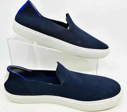 Rothys Original Slip On Orthotic Insert Sneaker Washable Navy Blue Stripe Size 8