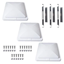 3 Pack White 14" x 14" Replacement Roof Vent Cover Camper RV Trailer Ventline