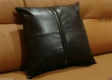 Designer Pillow Cushion Real Leather Genuine Brown Lambskin Home Décor Cover