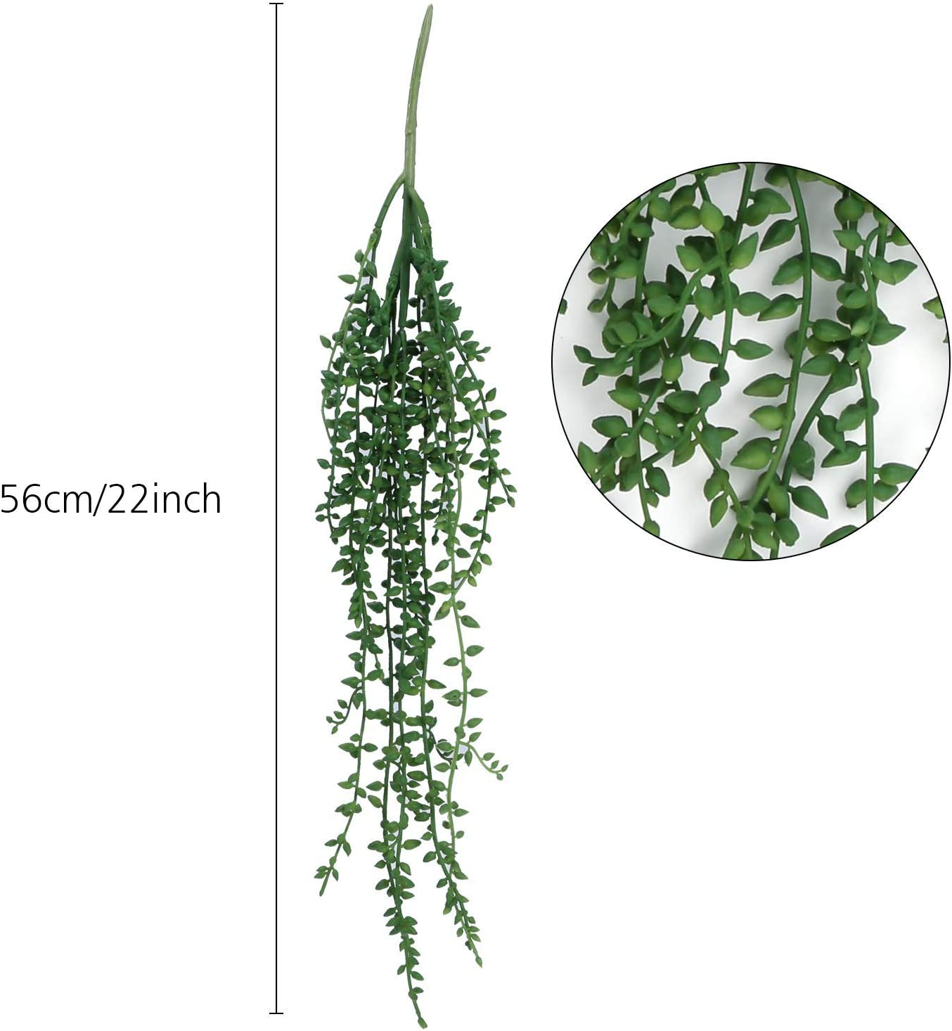 Meneco Artificial Hanging Succulent Plants 2 Pack String of Pearls Plant Artif eBay