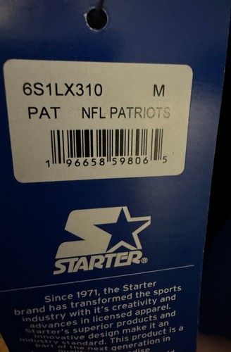 NFL New England Patriots Lightweight Hoodie (sz. Men Med) Starter NEW WITH TAGS - Picture 7 of 9
