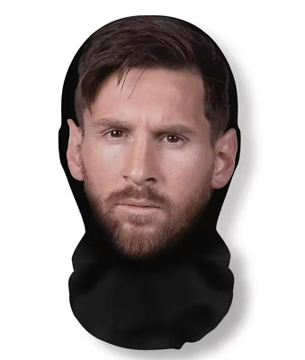 ONE SIZE 3D Lionel Messi bedruckte Vollgesichtsmaske Promi Fußballer Unisex