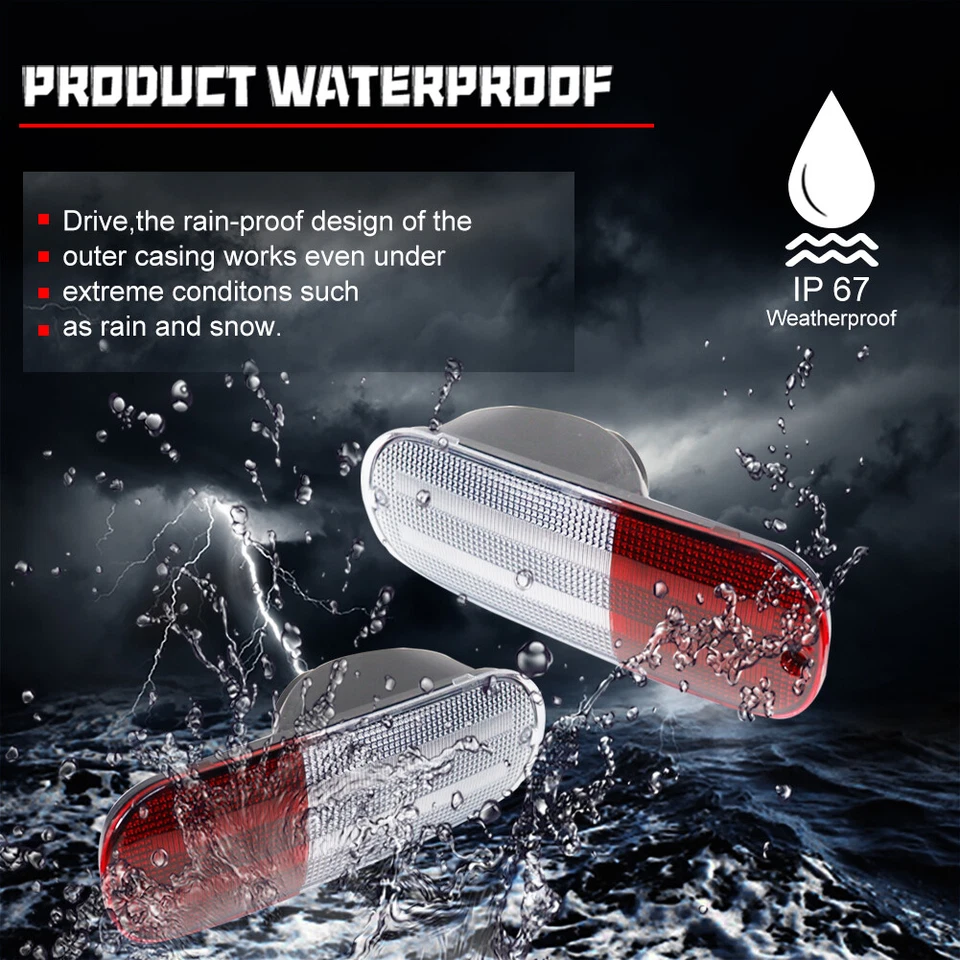 Par de lentes reflectoras de luz inversa de respaldo izquierda y derecha para Chrysler PT Cruiser 01-05 Foto 4 de 4