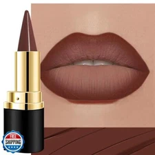 evpct Dark Brown Gradient Matte Lipstick Lip Liner Crayon Combo Pencil Set fo