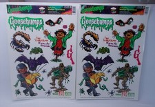 Lot of 2 Vintage 1996 Goosebumps Halloween Window Clings USA Slappy Mud Monster