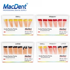 MacDent Dental Gutta Percha Points Endodontic Small/Primary/Large 60Pcs/Pack
