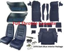 1978 Corvette Interior Package (Carpet Door Panels Seat Covers & Kit) C3 NEW
