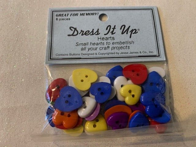 DRESS IT UP 3D BUTTONS HEARTS MULTI-COLOR HEARTS #3