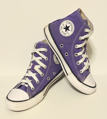 Converse All Star Chuck Taylor Youth Hi Top Purple Canvas Shoes 337833F  Size 13