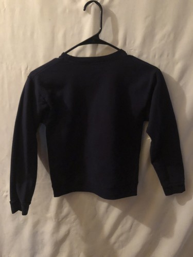 Girl's Hanes Navy Blue Pull-over Sweat Shirt W/Design on the Front Size M - Picture 4 of 5