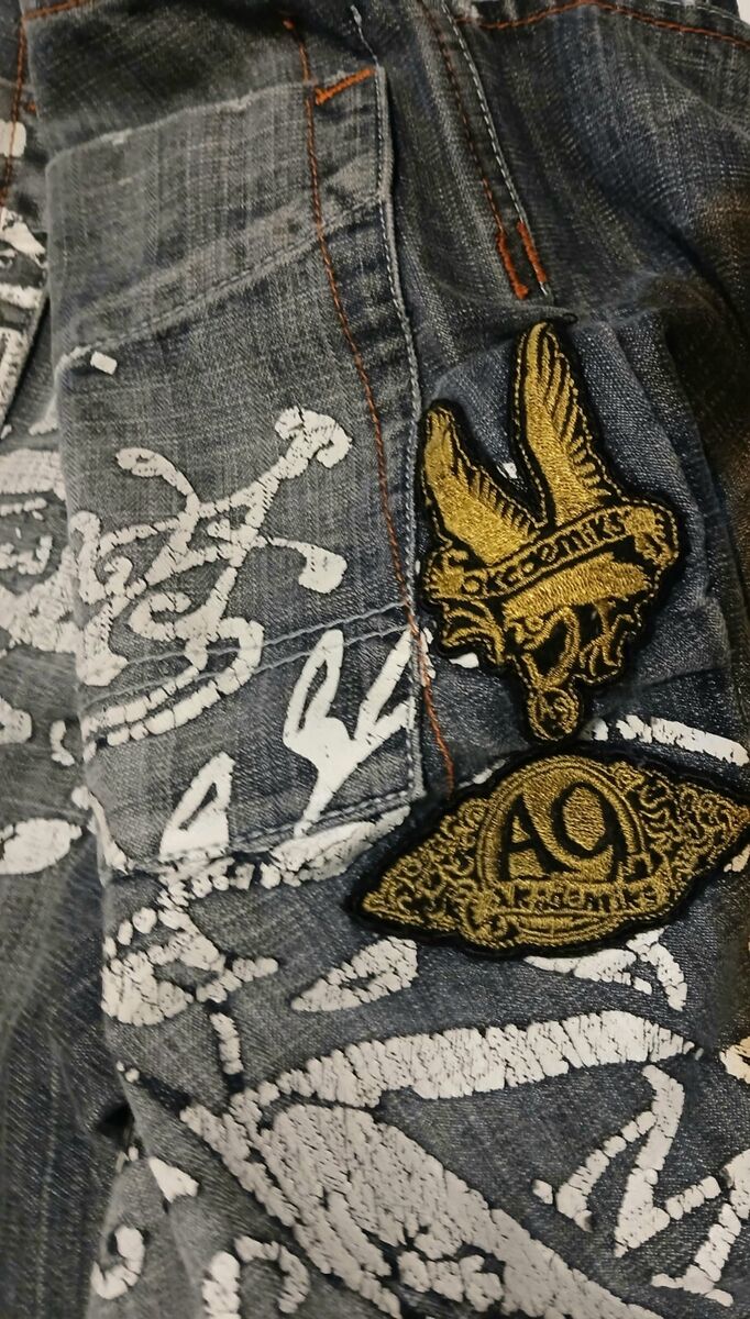 Vintage Akademiks Y2K Jeans 32 X32 Baggy Legs Painted Vintage Akademiks Y2K Jeans 32 X32 Baggy Legs Painted